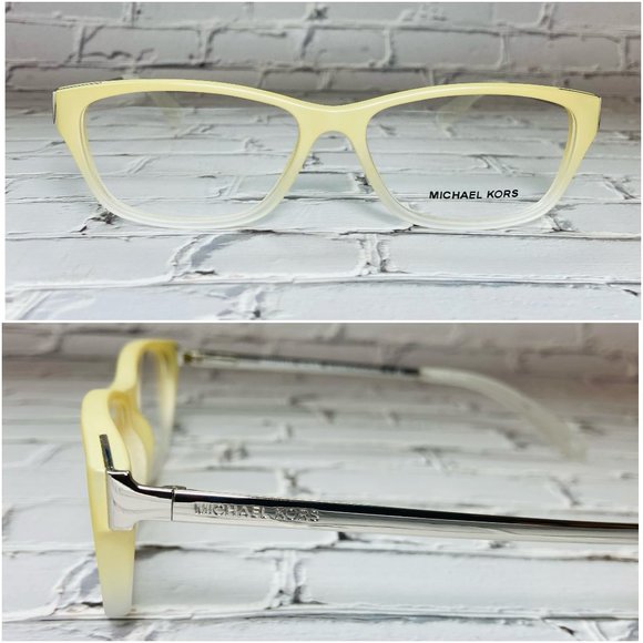 Michael Kors Rectangular Ivory Silver Eyeglasses Frames NWOT - Picture 1 of 12